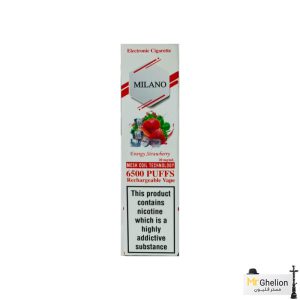 پاد یکبار مصرف میلانو توت فرنگی یخ 6500 پاف Milano Energy Strawberry
