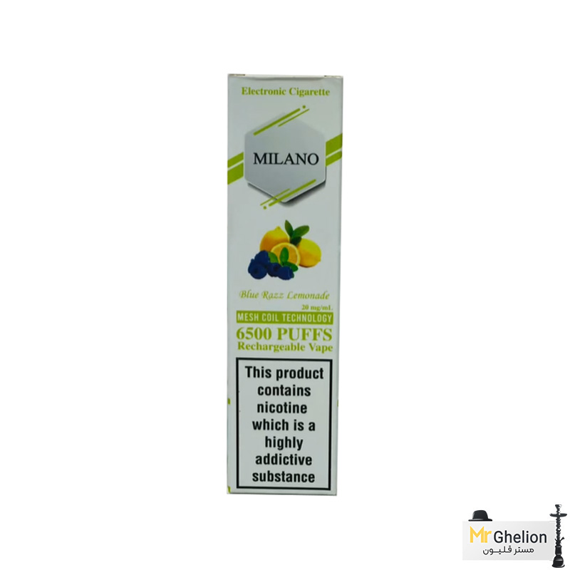 لیمو پاد یکبار مصرف میلانو بلورز لیموناد 6500 پاف Milano Blue Razz Lemonade